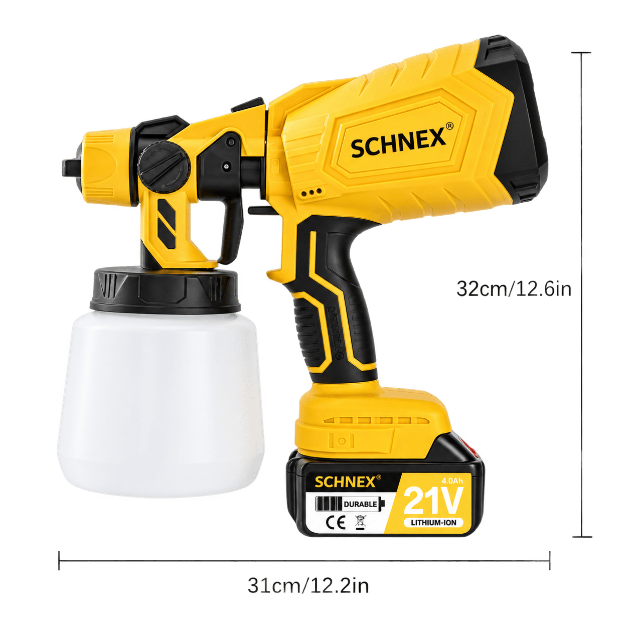 SCHNEX 21V Rechargeable Electric Sprayer – 800ml Cordless High-Pressure Sprayer, 300W Motor, 2000mAh Battery & Adjustable Mist Nozzle